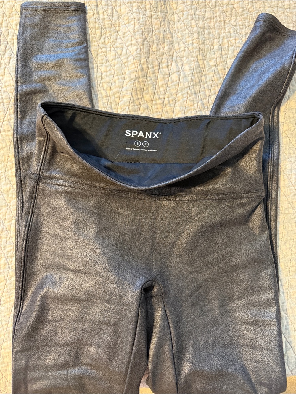 SPANX Faux-Leather High-Waist Leggings - Black
